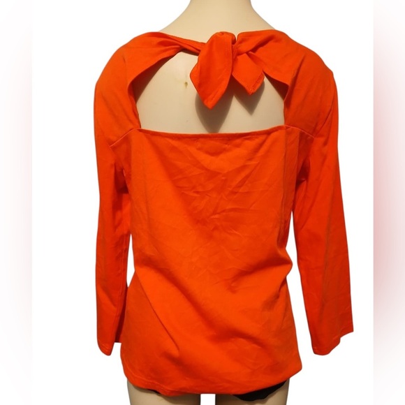 J.Crew Orange Women's Top with Back Tie Detail - Picture 14 of 14